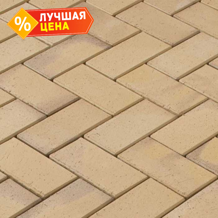 Тротуарная клинкерная брусчатка Vandersanden Pisa бежевая, 200x100x52 мм
