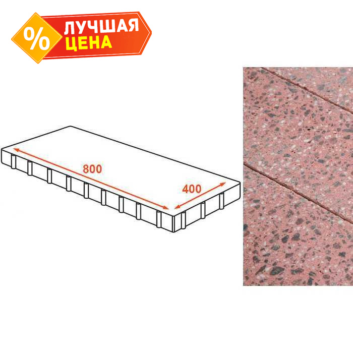 Плита тротуарная Готика Granite FINO, Ладожский 800x400x80 мм