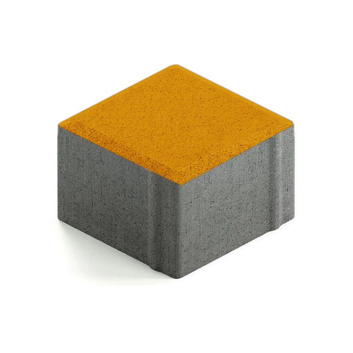 Тротуарная плитка 342 механический завод Квадрат 100х100х80 мм, оранжевый