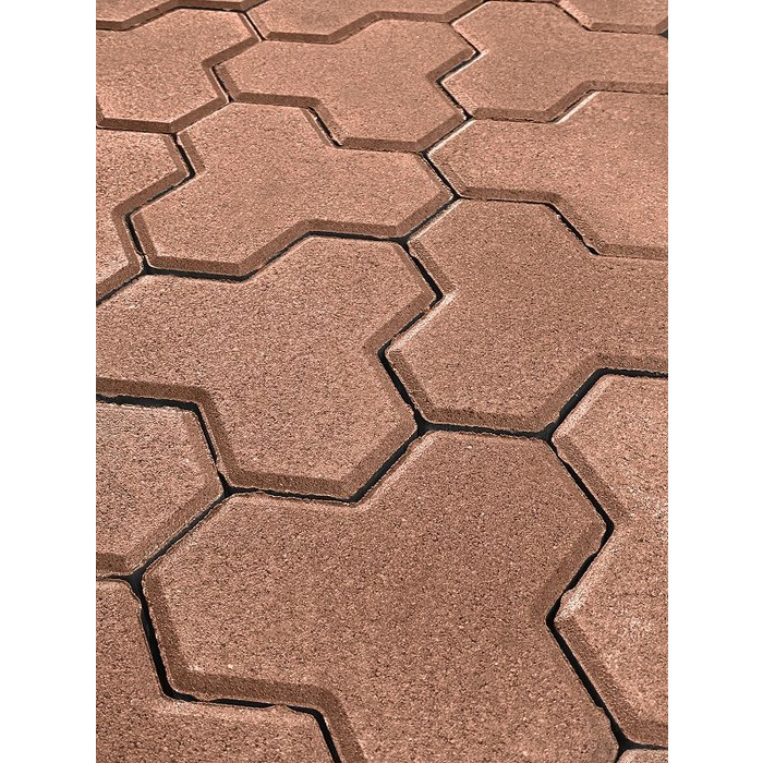 Тротуарная плитка Koldiz Трилистник 100 мм Моно Бордовый