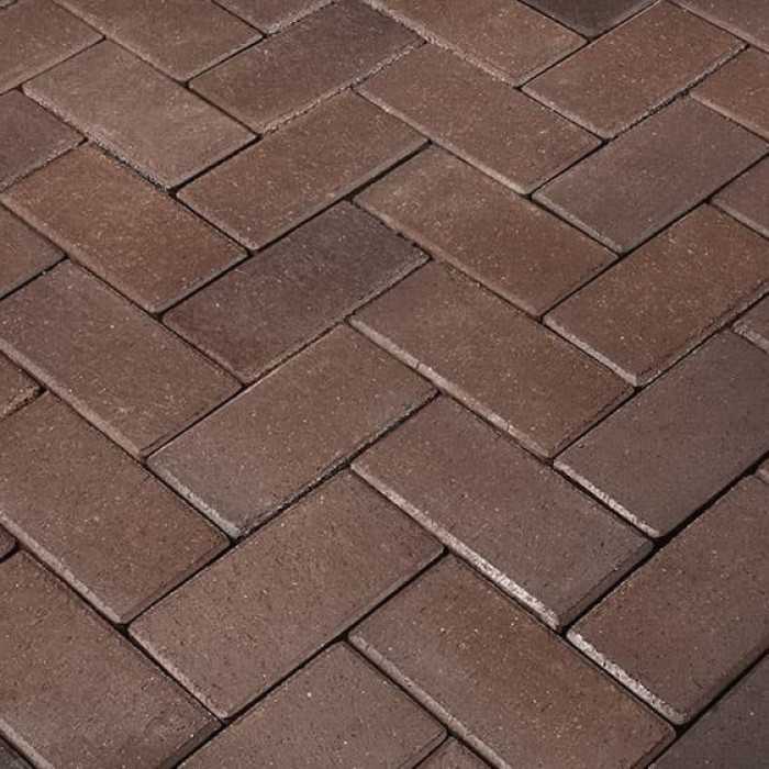 Клинкерная брусчатка Penter Braunbunt geflammt, 200x100x52 мм