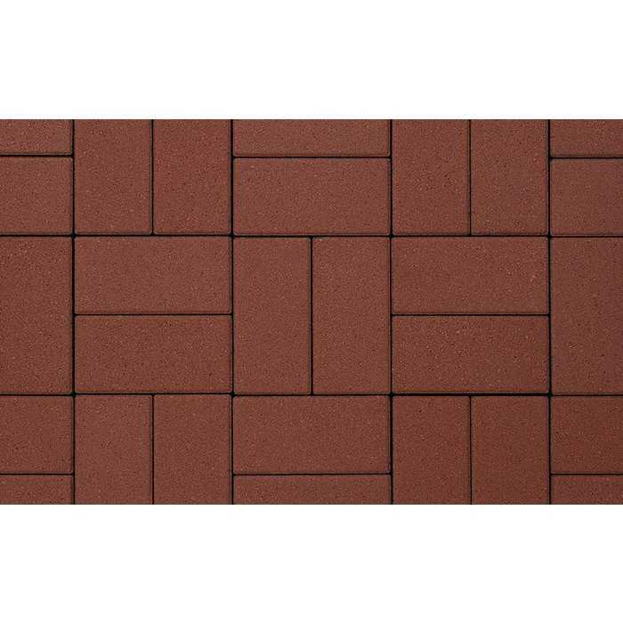 Плитка тротуарная Прямоугольник (Ла-Линия) В.2.П.10 гладкий красный 200x100x100 мм